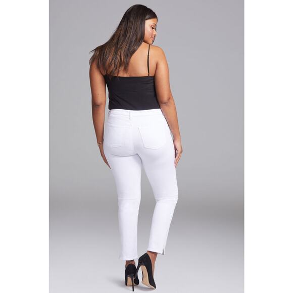 NYDJ Jeans Women's Plus Size 26S White Slim Straight Ankle Curves 360 New - Picture 2 of 6